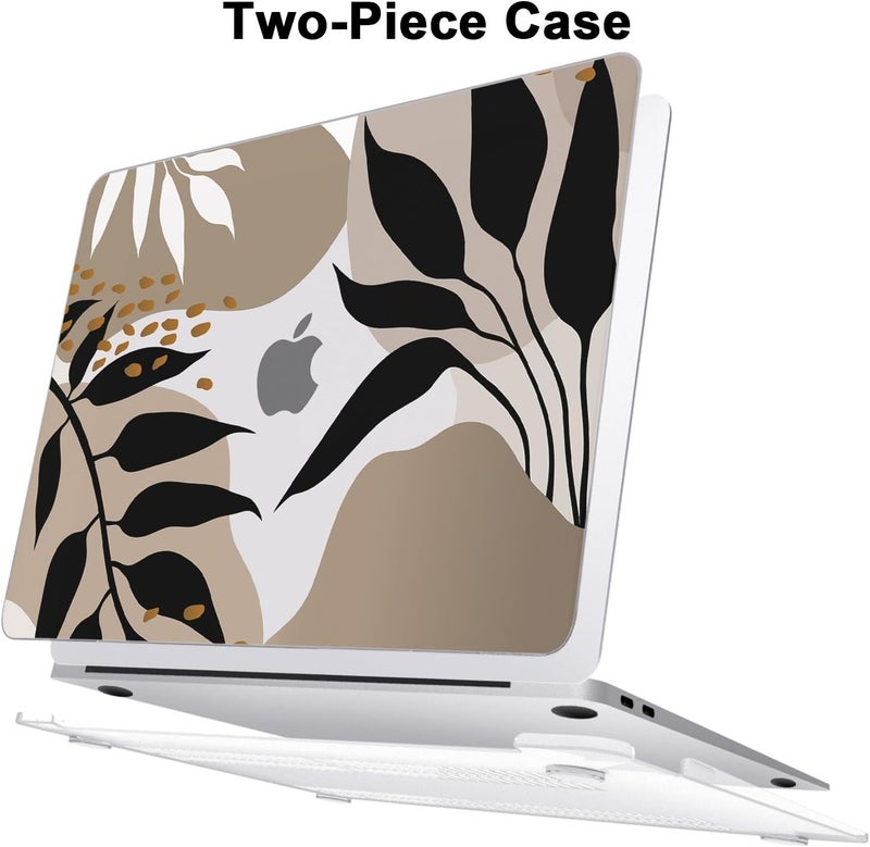 AKIT Compatible with MacBook Air 13 Inch Case M1 2022 2021 2020 2019 2018 A2337 A2179 A1932, Pattern Laptop Hard Shell Case+Screen Protector+Keyboard Cover for MacBook Air 13.3 Inch, Aesthetic Leaves - Image 5